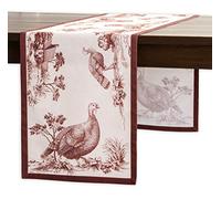 Maison d' Hermine Holy Jouy,Chemin de table 100 % coton,Style rustique,Pour la maison, la cuisine, la salle à manger, les fêtes, les dîners de famille, les mariages, Thanksgiving, Noël (37 cmx230 cm)