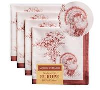Maison d' Hermine Holy Jouy Lot de 4 Serviettes Douces et Confortables 100% Coton Idéal pour Un dîner en Famille Mariage Cocktail Cuisine Accueil Thanksgiving/Noël (Brown, 45cm x 45cm)
