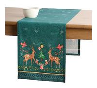 Maison d' Hermine Hygge Christmas - Chemin de table - 100 % coton - Pour fêtes, dîners, vacances, cuisine, Thanksgiving et Noël - 50 x 150 cm