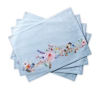 Maison d' Hermine Ibiza Lot de 4 Sets de Table 100% Coton pour la Table à Manger, la Cuisine, Les Mariages, la Vie Quotidienne, Les dîners, Le Printemps/été (33cm x 48cm)