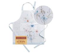 Maison d' Hermine Ice Florals Tablier de cuisine 100% coton avec col réglable et poche centrale cachée, cravates longues pour femme/homme chef cuisine, fête mères (70cm x 85cm)