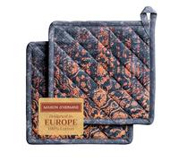 Maison d' Hermine Imperfection Lot de 2 maniques 100% Coton avec Boucle résistante à la Chaleur pour Barbecue, Cuisine, pâtisserie, grillades, Micro-Ondes, Barbecue, Thanksgiving, Noël (20cm x 20cm)