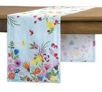 Maison d' Hermine Jardin D'Ete - Mint Chemin de Table 100 % Coton pour fêtes Dîner Vacances Cuisine Printemps/Été (50cm x 150cm)