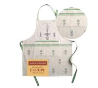 Maison d' Hermine Jardin Du Roy 100% coton Tablier de cuisine 1 pièce avec col réglable et poche centrale cachée, longues cravates pour femme/homme chef cuisine (70cm x 85cm)