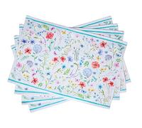 Maison d' Hermine Just Florals Lot de 4 sets de table 100 % coton pour table à manger, cuisine, mariage, quotidien, dîners, printemps/été, 33 x 48 cm