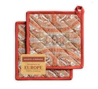 Maison d' Hermine Kashmir Paisley 100% Coton avec 2 maniques BBQ, Cuisson, Cuisson, Four à Micro-Ondes, Barbecue, Thanksgiving/Noël (20cm x 20cm)