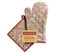 Maison d' Hermine Kashmir Paisley 100% Coton Ensemble Gant de Four (19cm x 33cm) et maniques (20cm x 20cm) pour Barbecue, Cuisson, Cuisson, Four à Micro-Ondes, Barbecue, Thanksgiving/Noël