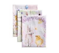 Maison d' Hermine Lot de 3 torchons de Cuisine réutilisables et absorbants 100% Coton, 70 cm x 50 cm, avec Boucle de Suspension pour la Cuisine et la Table. Printemps-Été - Easter Zest