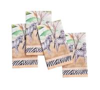 Maison d' Hermine Lot de 4 Serviettes de Table 100% Coton, carrées, réutilisables et lavables, pour Un Usage Quotidien, dîner, Mariage Printemps Été (Zebra Life, 45 cm x 45 cm)