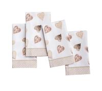 Maison d' Hermine Lot de 4 Serviettes de Table 100% Coton, carrées, réutilisables et lavables, pour Un Usage Quotidien, dîner, Mariage Printemps Été (Lovely Hearts, 45 cm x 45 cm)