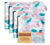 Maison d' Hermine Lot de 4 Serviettes de Table 100% Coton, carrées, réutilisables et lavables, pour Un Usage Quotidien, dîner, Mariage Printemps Été (Summer Picnic, 45 cm x 45 cm)