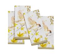 Maison d' Hermine Lot de 4 Serviettes de Table 100% Coton, carrées, réutilisables et lavables, pour Un Usage Quotidien, dîner, Mariage Printemps Été (Verdier, 45 cm x 45 cm)
