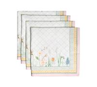 Maison d' Hermine Lot de 4 Serviettes de Table 100% Coton, carrées, réutilisables et lavables, pour Un Usage Quotidien, dîner, Mariage Printemps Été (Easter Dew, 45 cm x 45 cm)