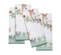 Maison d' Hermine Lot de 4 Serviettes de Table 100% Coton, carrées, réutilisables et lavables, pour Un Usage Quotidien, dîner, Mariage Printemps Été (Xmas, 45 cm x 45 cm)