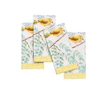 Maison d' Hermine Lot de 4 Serviettes de Table 100% Coton, carrées, réutilisables et lavables, pour Un Usage Quotidien, dîner, Mariage Printemps Été (Sitelle, 45 cm x 45 cm)