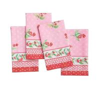 Maison d' Hermine Lot de 4 Serviettes de Table 100% Coton, carrées, réutilisables et lavables, pour Un Usage Quotidien, dîner, Mariage Printemps Été (Pink Cherries, 45 cm x 45 cm)