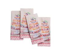 Maison d' Hermine Lot de 4 Serviettes de Table 100% Coton, carrées, réutilisables et lavables, pour Un Usage Quotidien, dîner, Mariage Printemps Été (Icing on The Cake, 45 cm x 45 cm)
