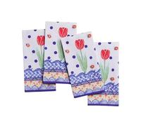 Maison d' Hermine Lot de 4 Serviettes de Table 100% Coton, carrées, réutilisables et lavables, pour Un Usage Quotidien, dîner, Mariage Printemps Été (Folky Floral, 45 cm x 45 cm)