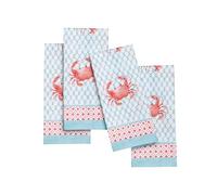 Maison d' Hermine Lot de 4 Serviettes de Table 100% Coton, carrées, réutilisables et lavables, pour Un Usage Quotidien, dîner, Mariage Printemps Été (Lobster Love, 45 cm x 45 cm)