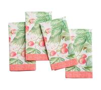Maison d' Hermine Lot de 4 Serviettes de Table 100% Coton, carrées, réutilisables et lavables, pour Un Usage Quotidien, dîner, Mariage Printemps Été (Strawberry Summer, 45 cm x 45 cm)