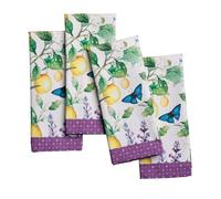 Maison d' Hermine Lot de 4 Serviettes de Table 100% Coton, carrées, réutilisables et lavables, pour Un Usage Quotidien, dîner, Mariage Printemps Été (Sivergue, 45 cm x 45 cm)