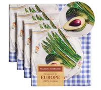 Maison d' Hermine Lot de 4 Serviettes de Table 100% Coton, carrées, réutilisables et lavables, pour Un Usage Quotidien, dîner, Mariage Printemps Été (Gourmand, 45 cm x 45 cm)