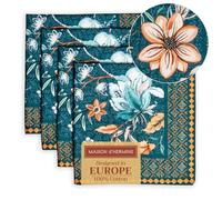 Maison d' Hermine Lot de 4 serviettes de table décoratives 100 % coton - Lavables - Pour dîner, fête prénatale, Luxury Loft - Printemps/été (45 cm x 45 cm)