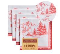 Maison d' Hermine Lot de 4 serviettes de table en tissu 100 % coton pour décorations de Noël, réutilisables au quotidien, carrées, pour l'automne, serviettes lavables pour dîners, fêtes, mariages