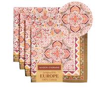 Maison d' Hermine Lot de 4 serviettes en tissu 100 % coton réutilisables - Pour Noël, l'automne et le quotidien - Lavables pour table à manger ou mariage (Damasque, 45 x 45 cm)