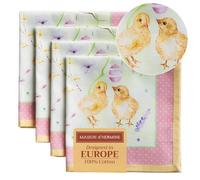 Maison d' Hermine Lot de 4 serviettes en tissu (45 cm x 45 cm) 100 % coton décoratives, lavables, pour cuisine, restaurant et camping, Pâques Zest - Printemps/été