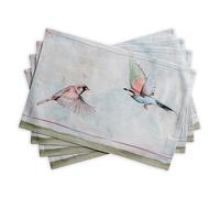 Maison d' Hermine - Lot de 4 Sets de Table 100% Coton lavables et réutilisables pour la Maison, la Cuisine, Les Repas, Les fêtes, Les Mariages Printemps Été (Flying Birds, 33 cm x 48 cm)