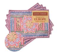 Maison d' Hermine Lot de 4 sets de table 100 % coton lavables, réutilisables, pour décoration de cuisine, salle à manger, fête, mariage, restaurant (Ispahan, 33 x 48,3 cm)