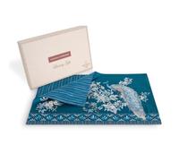 Maison d' Hermine Lot de 4 sets de table 100 % coton peigné de qualité supérieure (33 x 48,3 cm) - Sets de table lavables pour dîner et salle à manger - Paon Utopia - Deep Sea