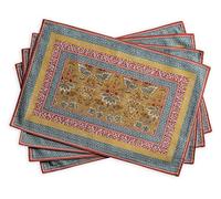 Maison d' Hermine Lot de 4 sets de table décoratifs 100 % coton lavables pour Pâques, vacances, dîner, mariage, buffet, fête et salle à manger, marquise - Printemps/été (33 cm x 48 cm)