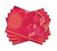 Maison d' Hermine Lot de 4 sets de table réutilisables 100 % coton lavables pour décoration de cuisine, salle à manger, fête, mariage, restaurant (Versailles, 33 x 48,3 cm)