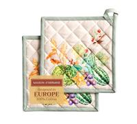 Maison d' Hermine Lumina Lot de 2 maniques, 100% Coton, pour Barbecue, Cuisson, Four, Micro-Ondes, grillades, Thanksgiving, Noël (20cm x 20cm)