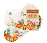 Maison d' Hermine Lumina Lot de 4 sets de table décoratifs 100 % coton - Lavables - Pour vacances, dîner, mariage, Thanksgiving, Noël (33 cm x 48 cm)