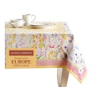 Maison d' Hermine Nappe 100 % coton, 140 x 180 cm, rectangulaire, lavable, pour cadeaux de fête des mères, buffets et camping, Easter Zest, printemps/été