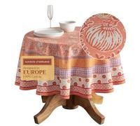 Maison d' Hermine Nappe Ronde 100% Coton - Réutilisable - Décoration Quotidienne pour Salle à Manger, Ferme, Maison, fête, fête et Mariage - Festival des récoltes - 160 cm