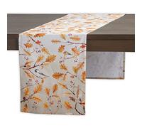 Maison d' Hermine Oak Leaves Chemin de Table 100 % Coton pour fêtes Dîner Vacances Cuisine Thanksgiving/Noël (50cm x 150cm)