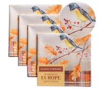 Maison d' Hermine Oak Leaves - Lot de 4 Serviettes Douces 100% Coton, parfaites pour Les dîners en Famille Mariages Cocktails Cuisine Thanksgiving/Noël (45cm x 45cm)