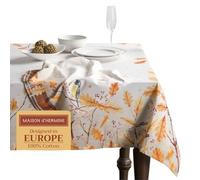 Maison d' Hermine Oak Leaves Nappe 100% Coton pour Cuisine dîner Table décoration de fête Mariage, fête mères Thanksgiving/Noël (Rectangle, 160cm x 220cm)