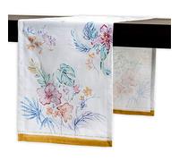 Maison d' Hermine Paradise Island Chemin de table 100 % coton pour fête, dîner, vacances, cuisine, printemps/été [couche simple (37 cm x 180 cm)