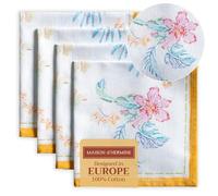 Maison d' Hermine Paradise Island Lot de 4 Serviettes de Cuisine 100% Coton Douces et Confortables pour dîners de Famille, dîners, Cocktails, Mariage, Utilisation Printemps-été (45cm x 45cm)