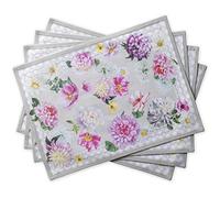 Maison d' Hermine Pivoine Lot de 4 Sets de Table 100% Coton pour la Table à Manger, la Cuisine, Les Mariages, la Vie Quotidienne, Les dîners, Le Printemps/été (33cm x 48cm)