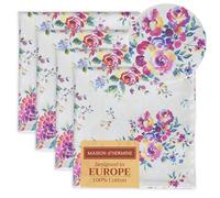 Maison d' Hermine Rose Garden Lot de 4 Serviettes 100% Coton Douces et Confortables Idéal pour Les dîners familiaux, Les Mariages, Les Cocktails, la Cuisine, Le Printemps, l'été (45cm x 45cm)