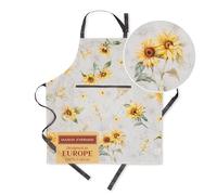 Maison d' Hermine Tablier 100 % coton avec sangle de cou réglable et poche centrale pour cadeau de fête des mères, femmes, hommes, candice - Printemps/été (70 cm x 85 cm), Candice, 70 x 85 CM