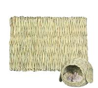 Maison d' pour Lapins | Abri pour Animaux fabriqué naturellement, abri pour Animaux lit cabane pour Animaux lit Foin Jouet à mâcher pour Lapin, Cochon d'Inde, Hamster, Chinchilla