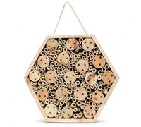 Maison d'abeille hexagonale en Bois pour Jardin - Hôtel Naturel avec Corde Suspendue, Maison d'abeille maçon pour l'extérieur pour Attirer Les pollinisateurs, décoration de Jardin 'hôtel à inse