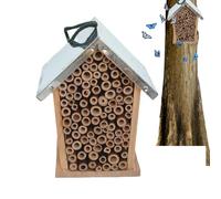 Maison d'abeilles, Pollinator House,Hive d'abeille en Bois | Refuge pour Habitat décoratif, Nidification, décoration extérieure pour la Ferme du Balcon de l'arrière-Cour